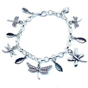 Silver Dragonfly Charm Bracelet